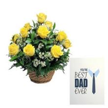 Yellow Roses Basket Yellow Roses Basket